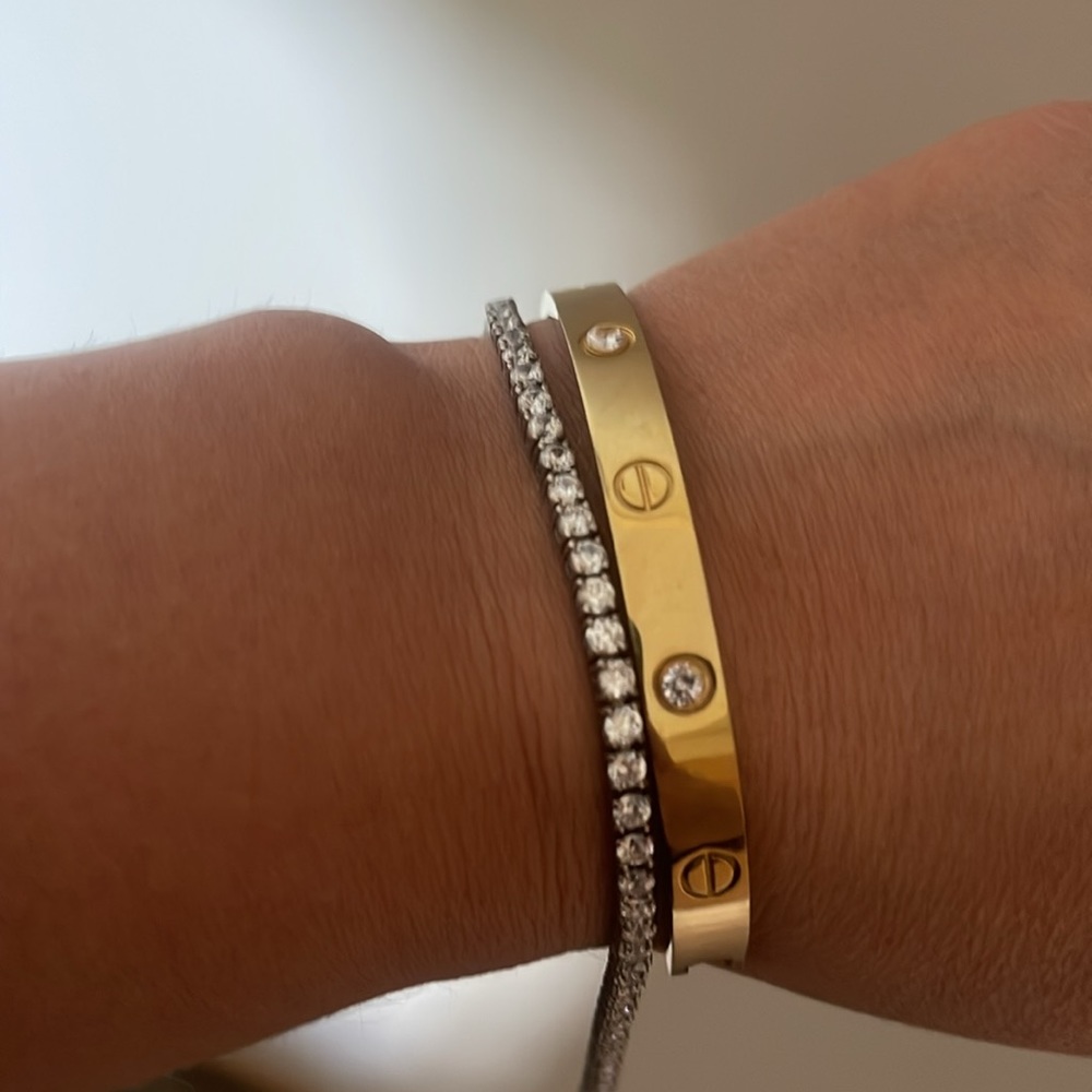 🩷🩷🩷Sterling Silver Tennis Bracelet, 7.5” long🩷🩷🩷